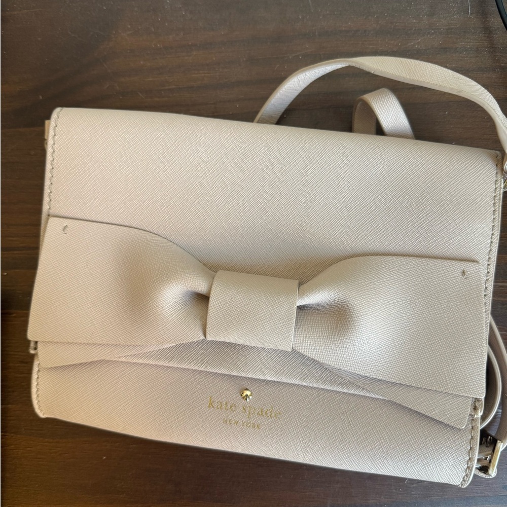 Kate Spade Taupe Bow Crossbody Bag